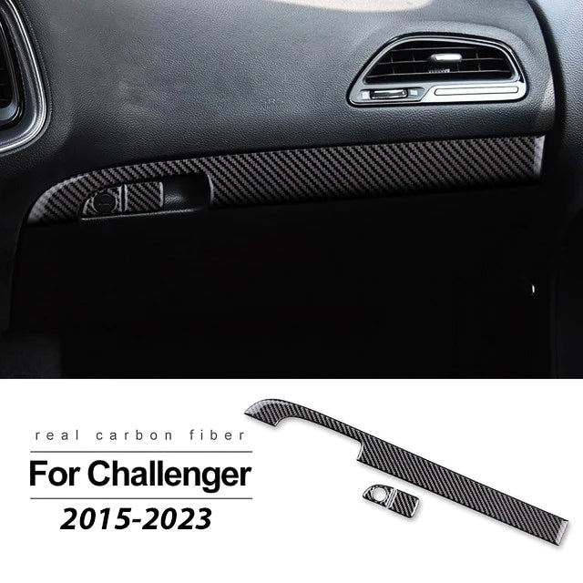 Dodge Challenger (2015-2022) Carbon Fiber Glove Box Handle Full Strip Kit - FSPE