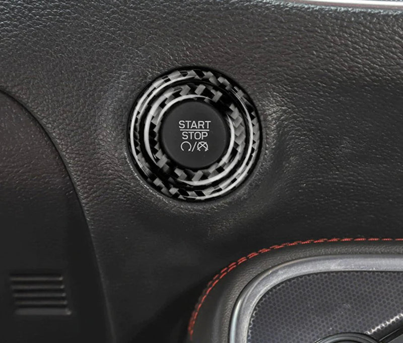 Load image into Gallery viewer, Dodge Challenger (2015-2023) Carbon Fiber Car Engine Start/Stop Button Trim - FSPE

