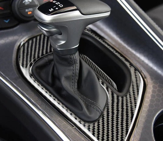 Dodge Challenger (2015-2023) Carbon Fiber Gear Shift Panel Cover Trim - FSPE