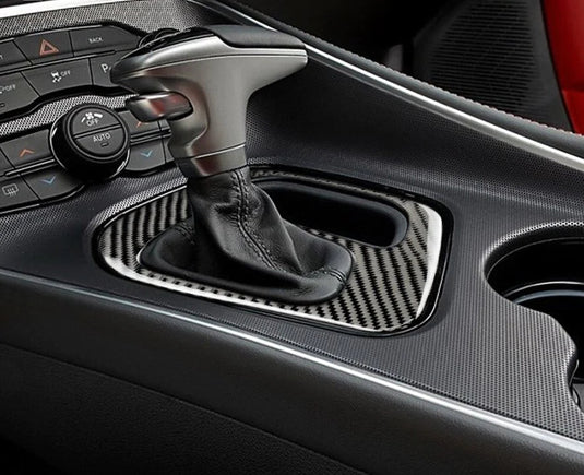 carbon fiber gear Dodge Challenger 2015-2023 Gear Shift Interior Trim Carbon Fiber cover Red Carbon Fiber
