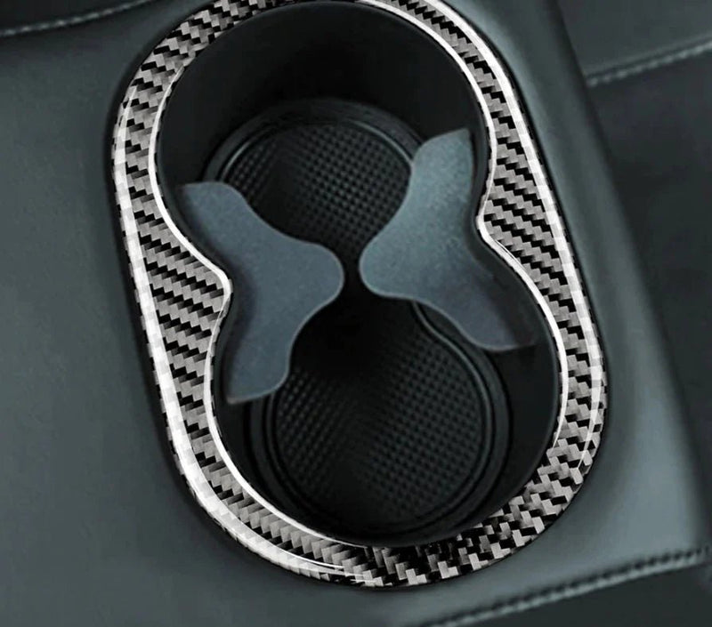 Load image into Gallery viewer, Dodge Challenger (2015-2023) Carbon Fiber Rear Center Armrest Cup Holder Overlay Trim - FSPE
