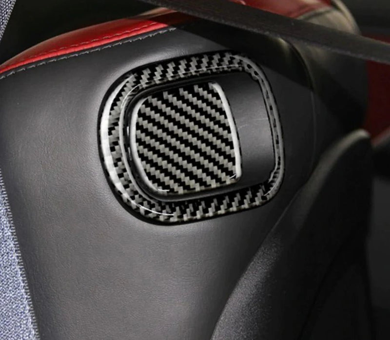 Load image into Gallery viewer, Dodge Challenger (2015-2023) Carbon Fiber Rear Seat Pull Overlay Trim - FSPE
