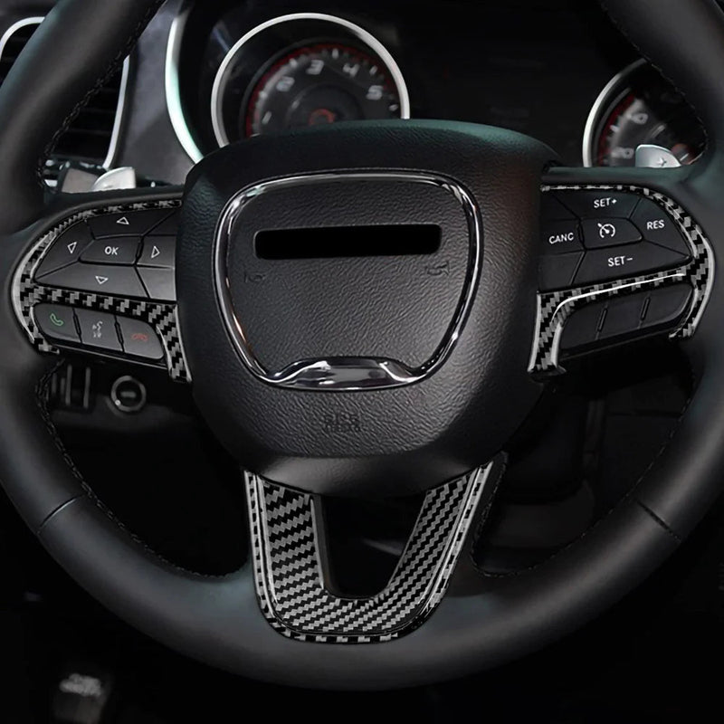 Load image into Gallery viewer, Dodge Charger (2015-2023) Carbon Fiber Steering Wheel Trim - FSPE
