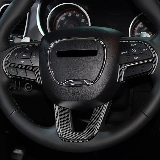 Dodge Charger (2015-2023) Carbon Fiber Steering Wheel Trim - FSPE