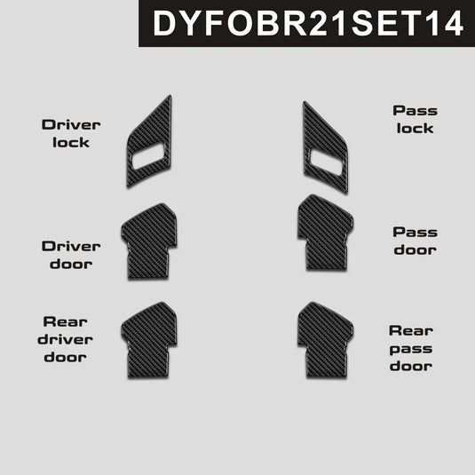 Ford Bronco (2021-2023) Carbon Fiber Inner Door Handle And Door Lock Trims - FSPE
