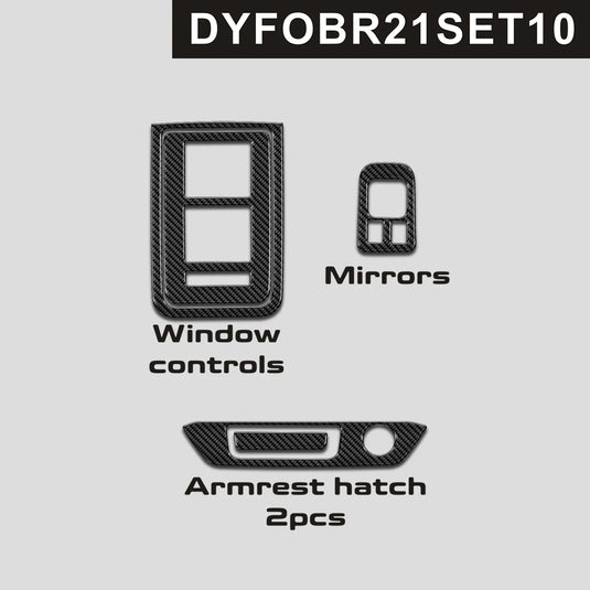 Ford Bronco (2021-2023) Carbon Fiber Window Mirror Control Switches & Armrest Hatch Trim - FSPE