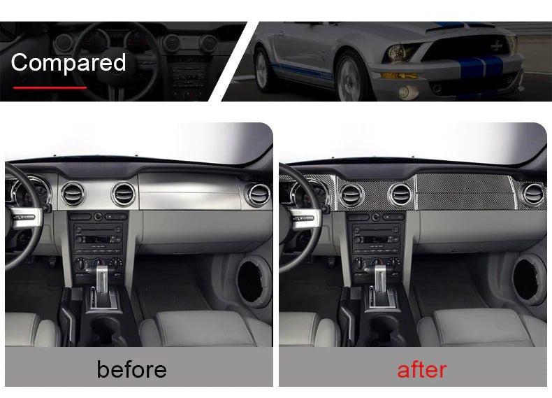 Load image into Gallery viewer, Ford Mustang (2005-2009) Carbon Fiber Dashboard Trim Kit - FSPE
