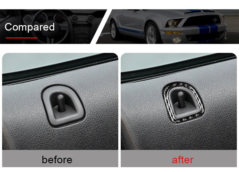 Load image into Gallery viewer, Ford Mustang (2005-2009) Carbon Fiber Door Lock Trim - FSPE
