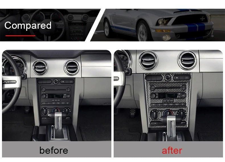Load image into Gallery viewer, Ford Mustang (2005-2009) Carbon Fiber Full Multimedia Center Control Panel Kit - FSPE
