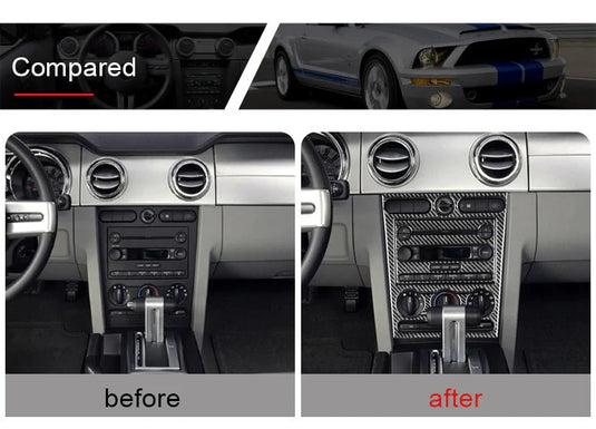 Ford Mustang (2005-2009) Carbon Fiber Full Multimedia Center Control Panel Kit - FSPE