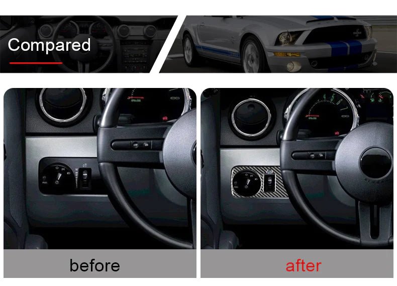 Load image into Gallery viewer, Ford Mustang (2005-2009) Carbon Fiber Headlight Control Switch Trim - FSPE
