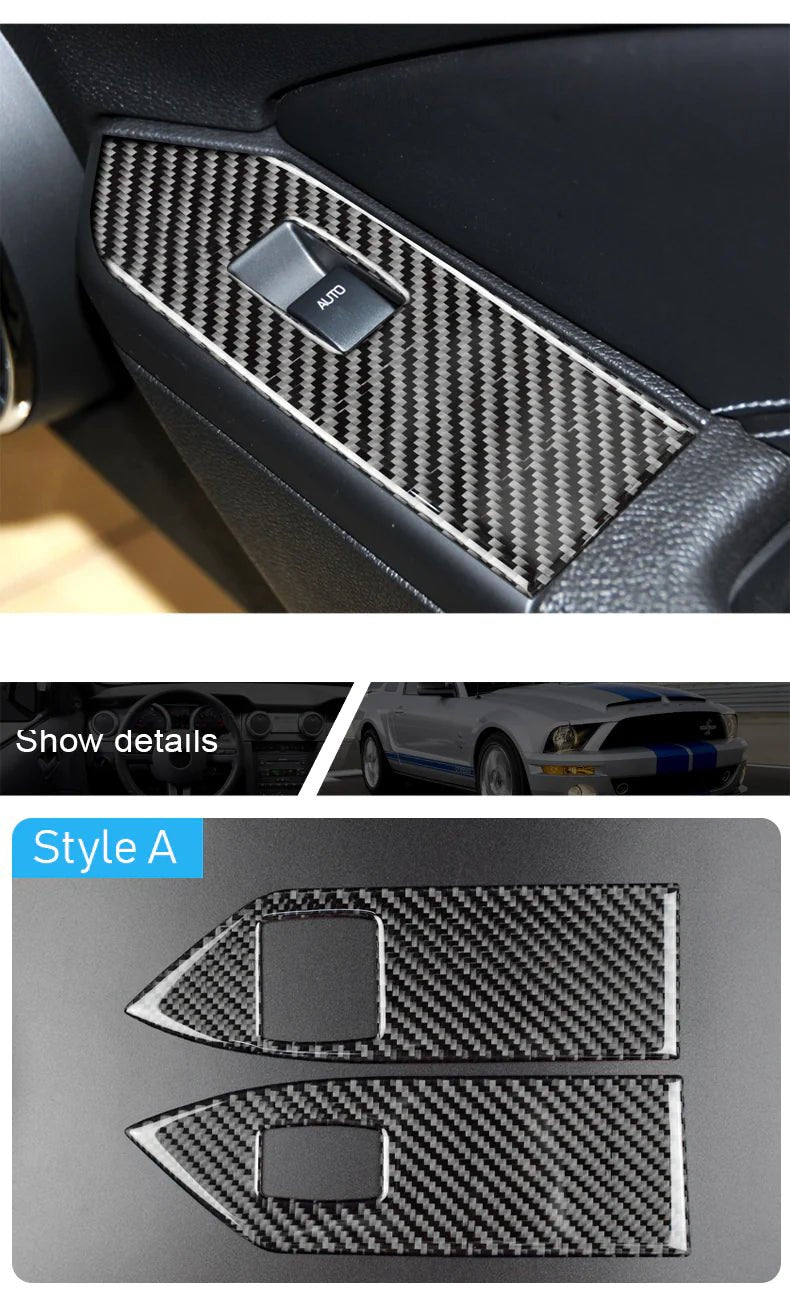 Load image into Gallery viewer, Ford Mustang (2005-2009) Carbon Fiber Window Control Switch Trim - FSPE
