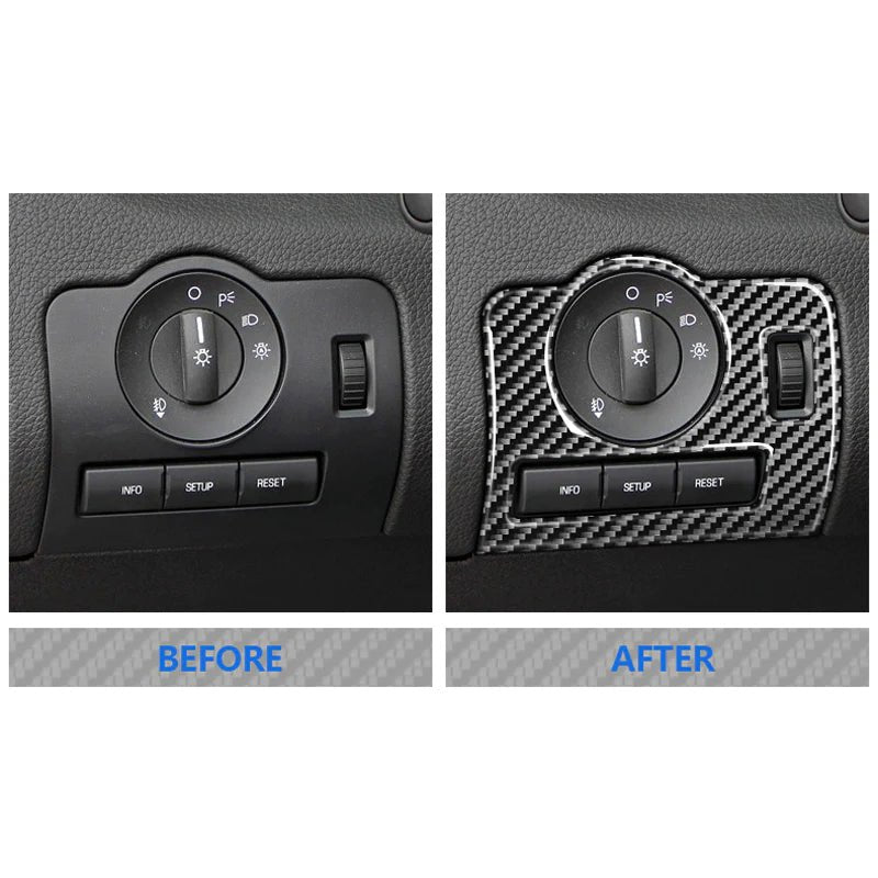 Load image into Gallery viewer, Ford Mustang (2010-2014) Carbon Fiber Headlight Control Trim - FSPE
