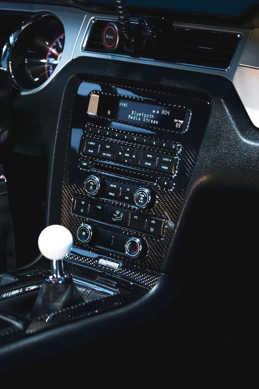 Ford Mustang 2010 2014 Carbon Fiber Multimedia Dash Trim Kit