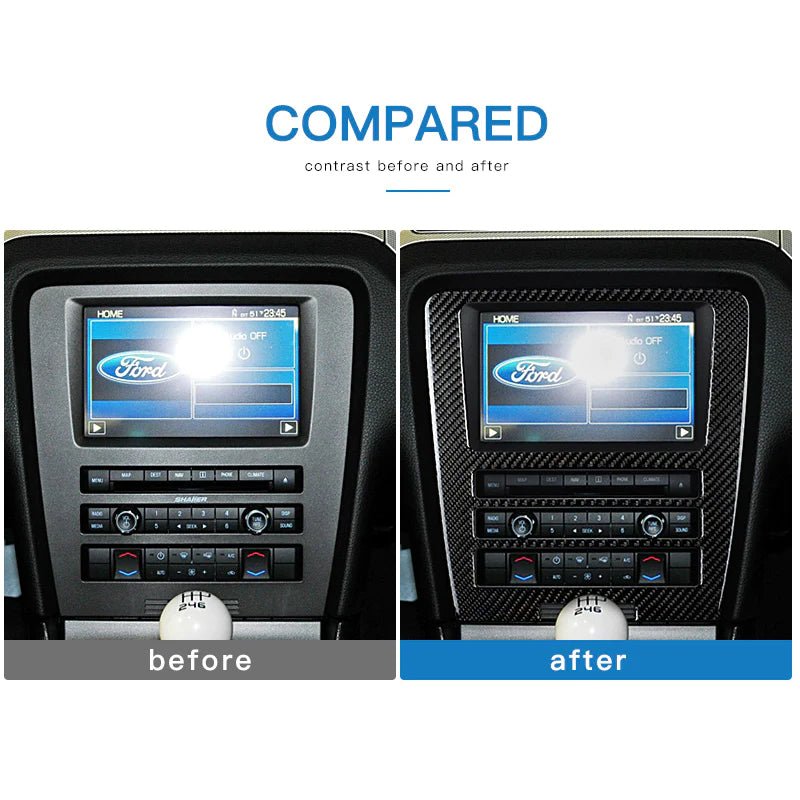 Load image into Gallery viewer, Ford Mustang (2010-2014) Carbon Fiber Navigation Multimedia Dash Trim - FSPE
