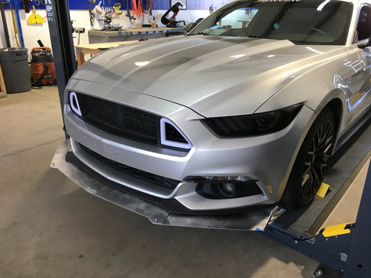 Ford Mustang (2015-2017) Front Splitter V1 + Under Tray - FSPE