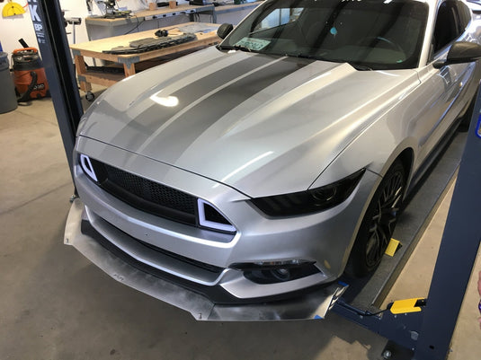Ford Mustang (2015-2017) Front Splitter V1 + Under Tray - FSPE