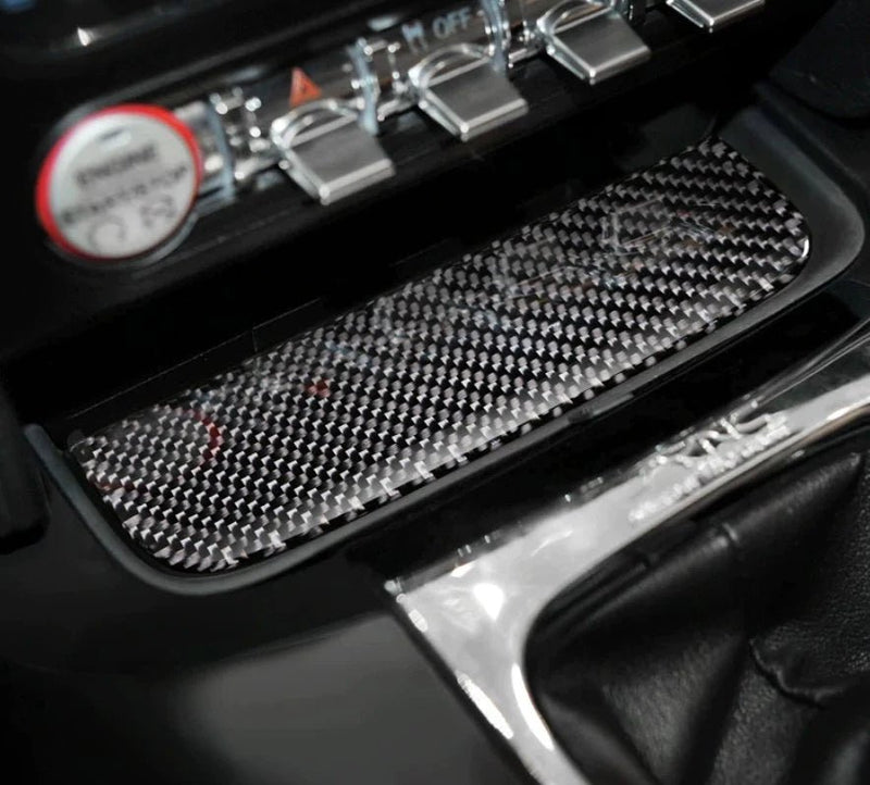 Load image into Gallery viewer, Ford Mustang (2015-2023) Carbon Fiber Anti-Slip Coaster Overlays - FSPE
