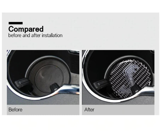 Ford Mustang (2015-2023) Carbon Fiber Anti-Slip Coaster Overlays - FSPE