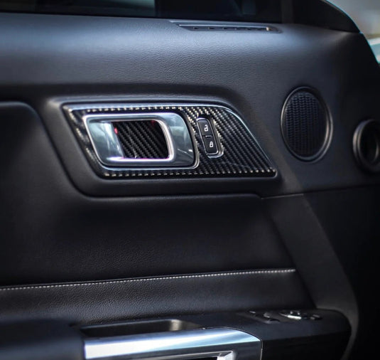 Ford Mustang (2015-2023) Carbon Fiber Door Handle Trim Kit - FSPE