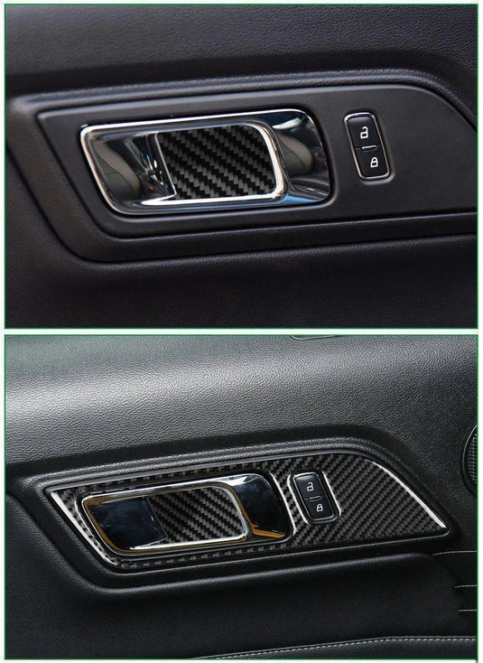 Ford Mustang (2015-2023) Carbon Fiber Door Handle Trim Kit - FSPE