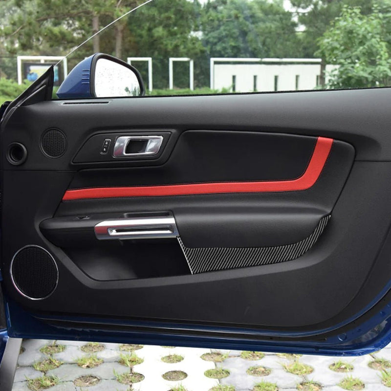 Load image into Gallery viewer, Ford Mustang (2015-2023) Carbon Fiber Front/Rear Door Panel Trim - FSPE
