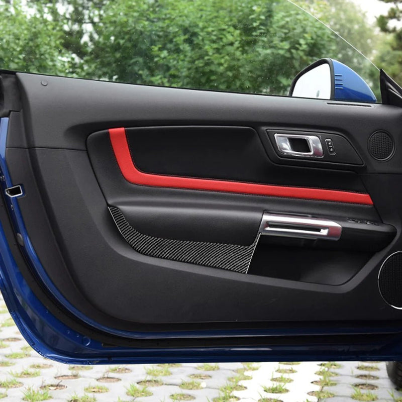 Load image into Gallery viewer, Ford Mustang (2015-2023) Carbon Fiber Front/Rear Door Panel Trim - FSPE
