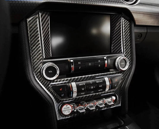 Ford Mustang (2015-2023) Carbon Fiber Full Multimedia Console Frame Trim - FSPE