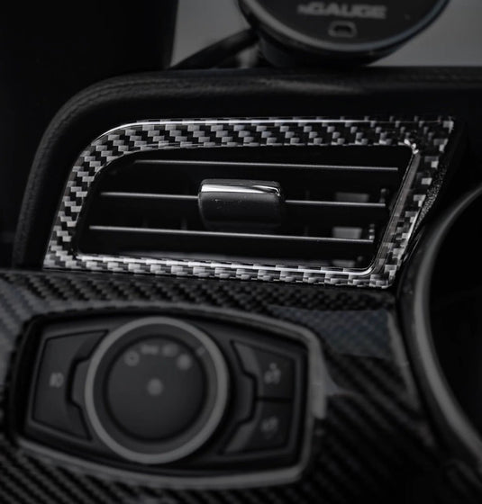 Real Carbon Fiber Interior Trim Sticker For Ford Mustang 2015- Air Outlet Dashbo Real Carbon Fiber Interior Trim Sticker For Ford Mustang 2015- Air Outlet Dashbo