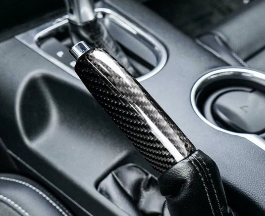 Produktbild von KUNGKIC Kohlefaser Auto Handbremse Griffe Abdeckung Innenraum Dekorative Kompatibel Mit Ford Ranger 2000-2019 Ersetzen Sie Handbremsgriffe Zubehör