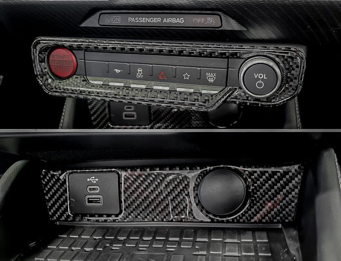 Ford Mustang S650 2024+ Carbon Fiber 12Volt & Start Button Trim - FSPE