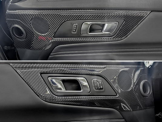 Ford Mustang S650 2024+ Carbon Fiber Door Handle Panel Trim Kit - FSPE