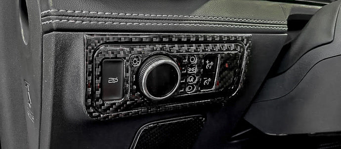 Ford Mustang S650 2024+ Carbon Fiber Headlight Switch Frame Trim - FSPE