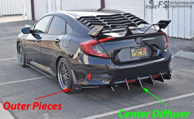 Load image into Gallery viewer, Honda Civic LX Gen 10 (2016-2020) Rear Diffuser - FSPE
