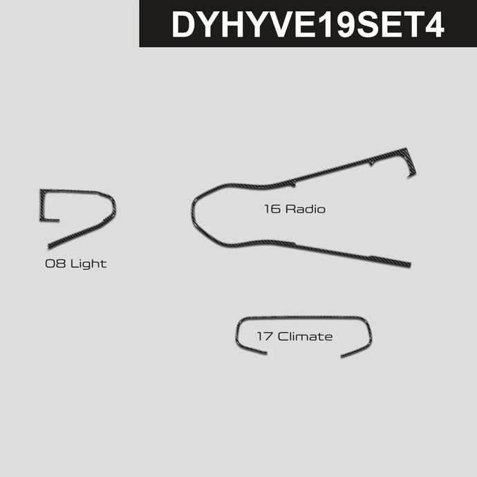 Hyundai Veloster (2019-2022) Carbon Fiber Light, Radio and Climate Controls Trims - FSPE