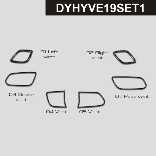 Hyundai Veloster (2019-2022) Carbon Fiber Vents Trims Set - FSPE