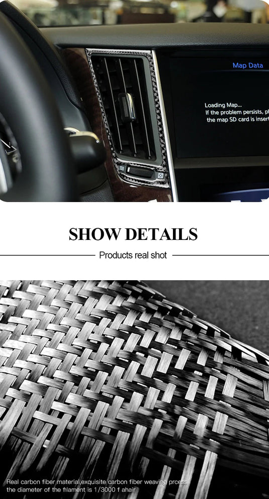 Infiniti Q50/Q60 (2013-2023) Carbon Fiber Central Control Air Outlet Trim - FSPE