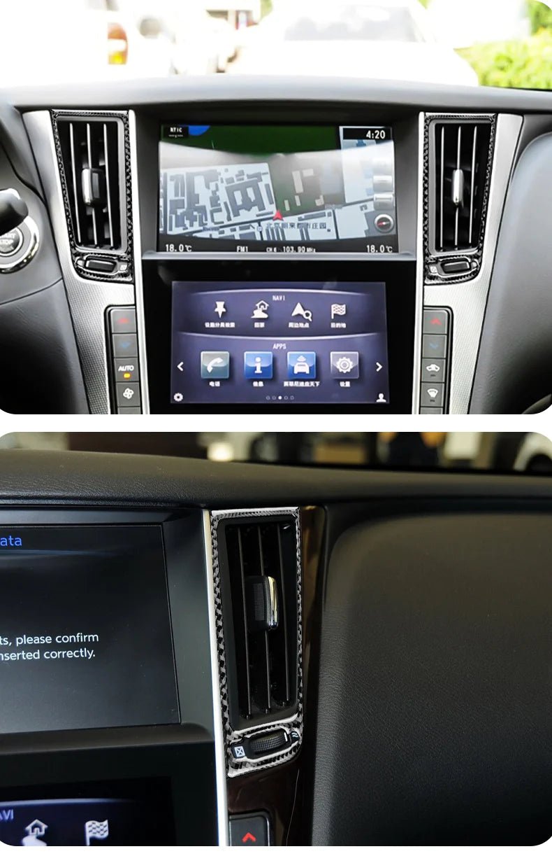 Load image into Gallery viewer, Infiniti Q50/Q60 (2013-2023) Carbon Fiber Central Control Air Outlet Trim - FSPE

