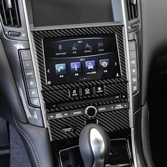 Infiniti Q50/Q60 (2013-2023) Carbon Fiber Central Control Multimedia Panel Trim - FSPE