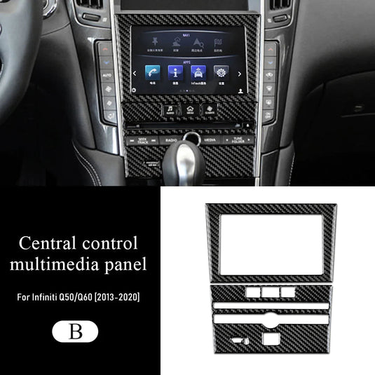 Infiniti Q50/Q60 (2013-2023) Carbon Fiber Central Control Multimedia Panel Trim - FSPE