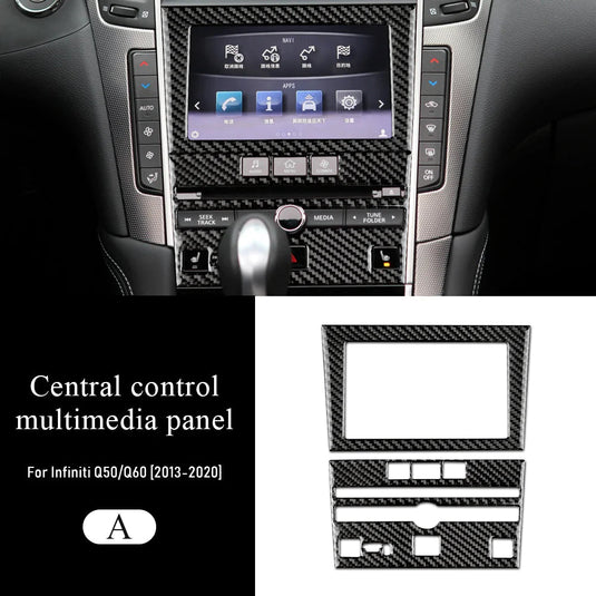 Infiniti Q50/Q60 (2013-2023) Carbon Fiber Central Control Multimedia Panel Trim - FSPE