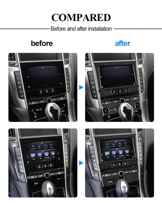 Infiniti Q50/Q60 (2013-2023) Carbon Fiber Central Control Multimedia Panel Trim - FSPE