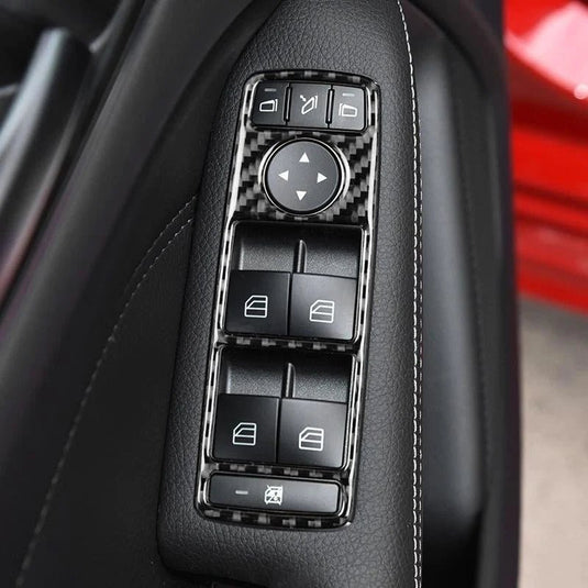 Mercedes Benz A B C E "Class GLE GLA ML GL CLS" Carbon Fiber Full Set Window Control Trim - FSPE