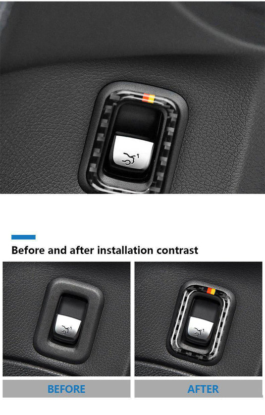 Mercedes Benz C Class "205 C180 C200 C300 GLC" Carbon Fiber Trunk Switch Trim Overlay - FSPE