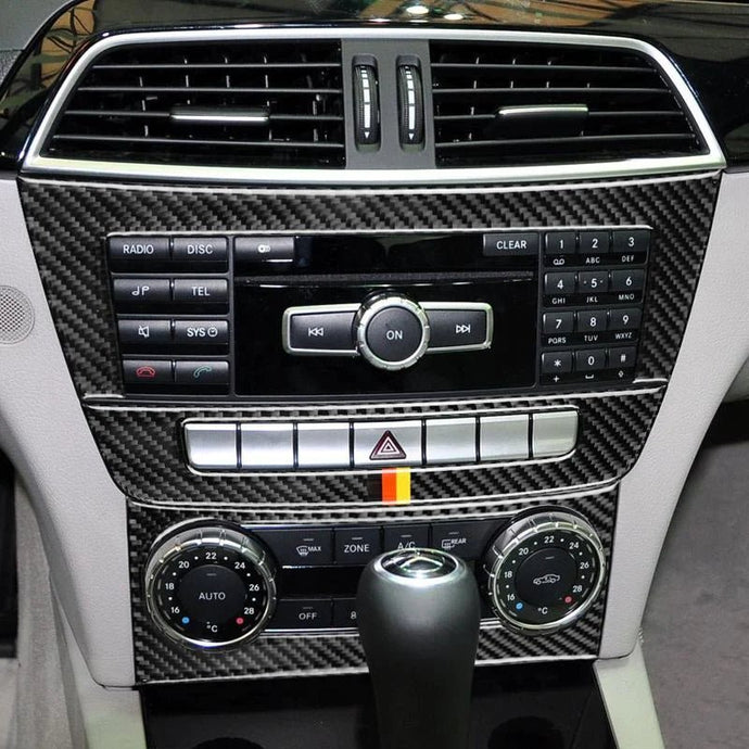 Mercedes Benz C Class W204 (2011-2013) Carbon Fiber Air Conditioning Control Trim Overlay - FSPE