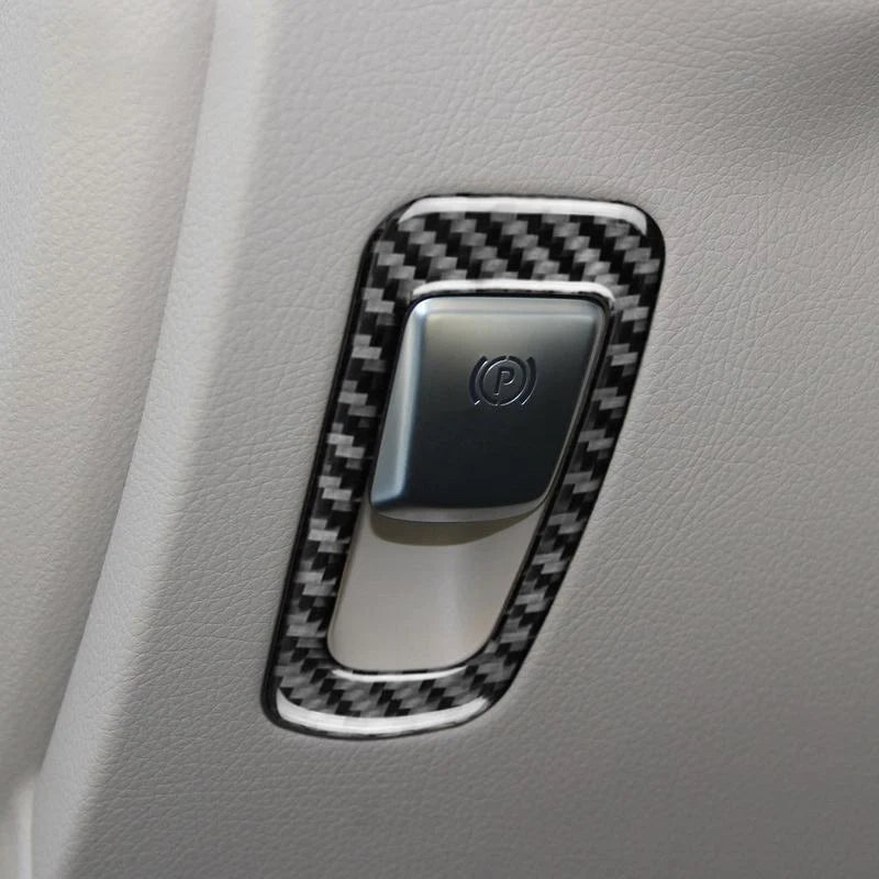 Load image into Gallery viewer, Mercedes Benz C Class &quot;W205 C180 C200 C300 GLC&quot; Carbon Fiber Handbrake Button Trim - FSPE

