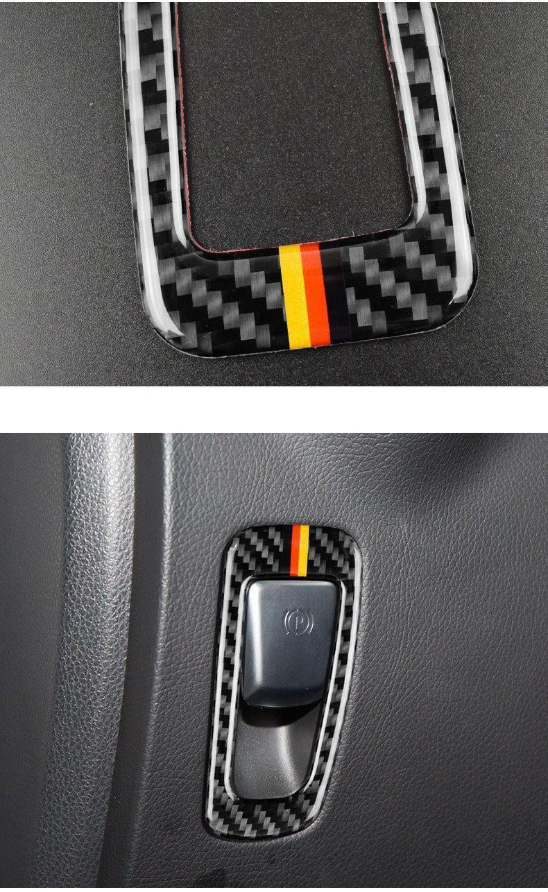 Load image into Gallery viewer, Mercedes Benz C Class &quot;W205 C180 C200 C300 GLC&quot; Carbon Fiber Handbrake Button Trim - FSPE
