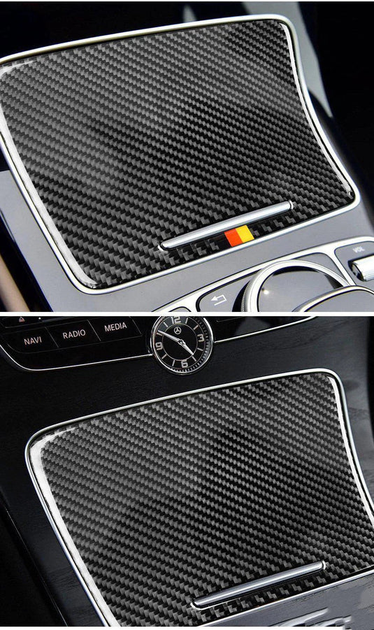Mercedes Benz "W205 C Class C180 C200 C300 GLC" Carbon Fiber Cup Holder Trim Cover - FSPE