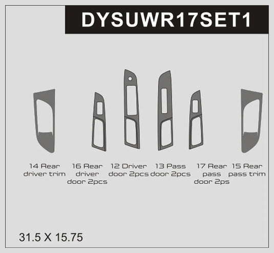 Subaru WRX (2017) Carbon Fiber Front & Rear Door Trims - FSPE