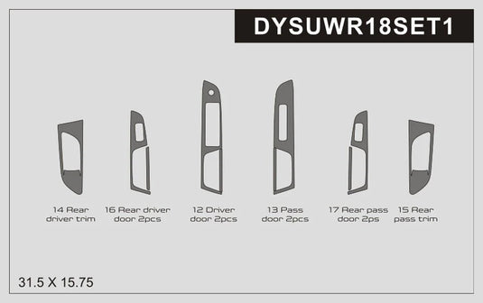 Subaru WRX (2018-2021) Carbon Fiber Front & Rear Door Trims - FSPE